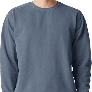 Durable Adult Crewneck Sweatshirt - 80% Cotton & Machine Washable in Blue Jean